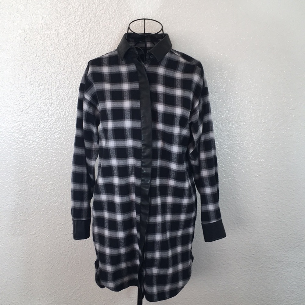 Banana Republic | Vegan Leather Flannel Dress